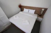 Marin Beach Hotel modern çift kişilik yataklı otel odası