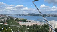 Pogled na Bosfor iz Swissotela Istanbul, palaču Dolmabahçe i rutu Elemen Transfer.