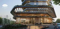 Mandarin Oriental Etiler Istanbul entrance with luxury cars and modern architecture.