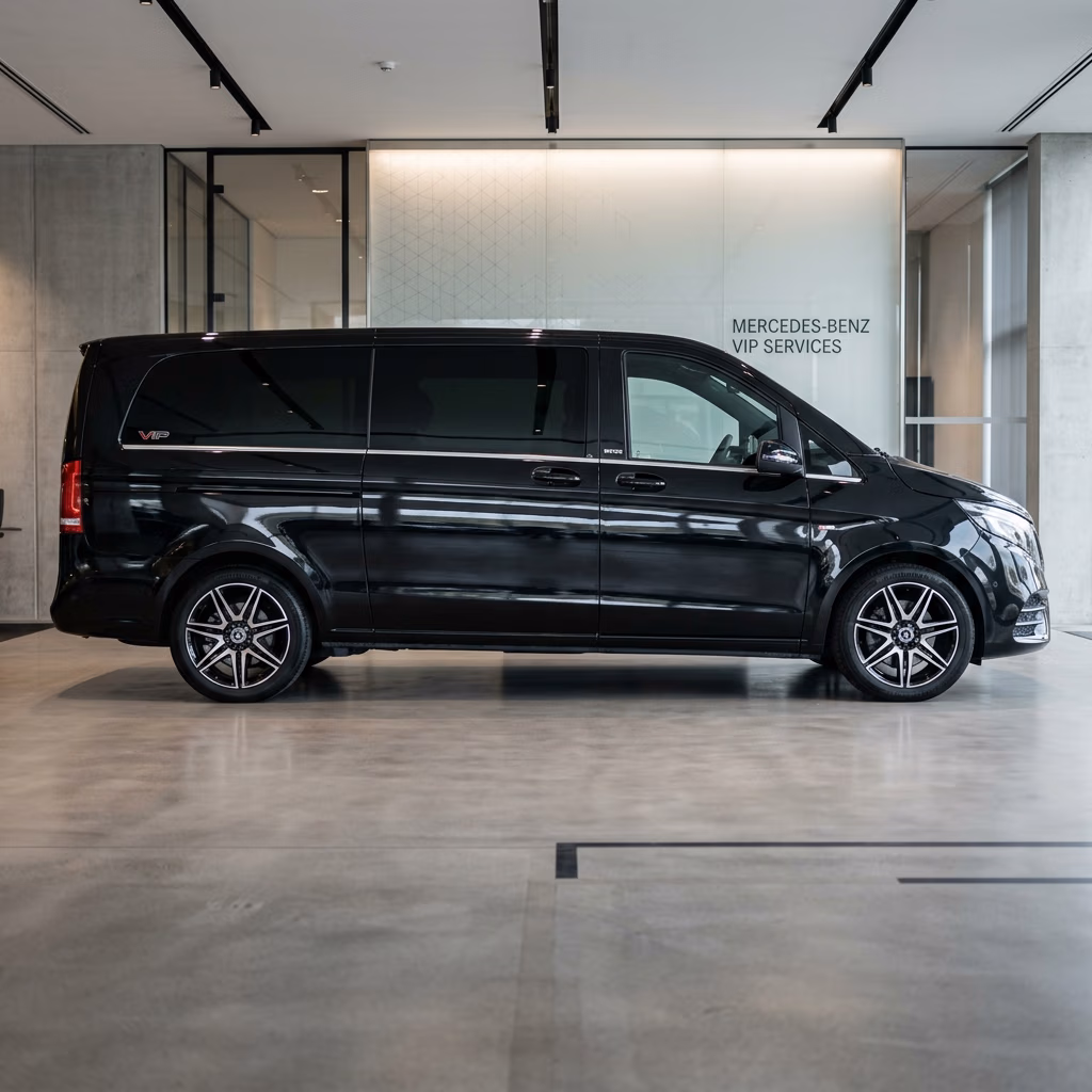 Minivan VIP Mercedes Vito vista laterale, transfer con autista privato a Istanbul