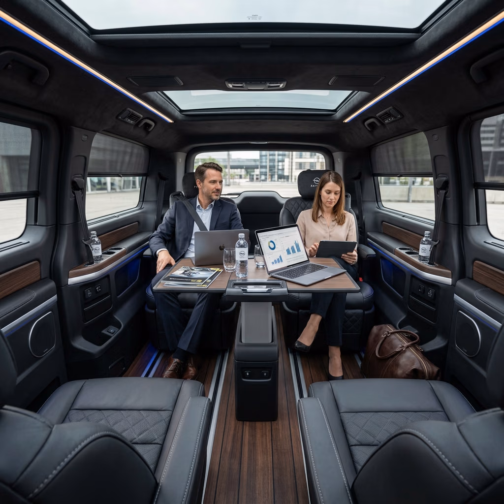 Opel Zafira cabin interior, spacious 6-seat layout for Istanbul family transfers